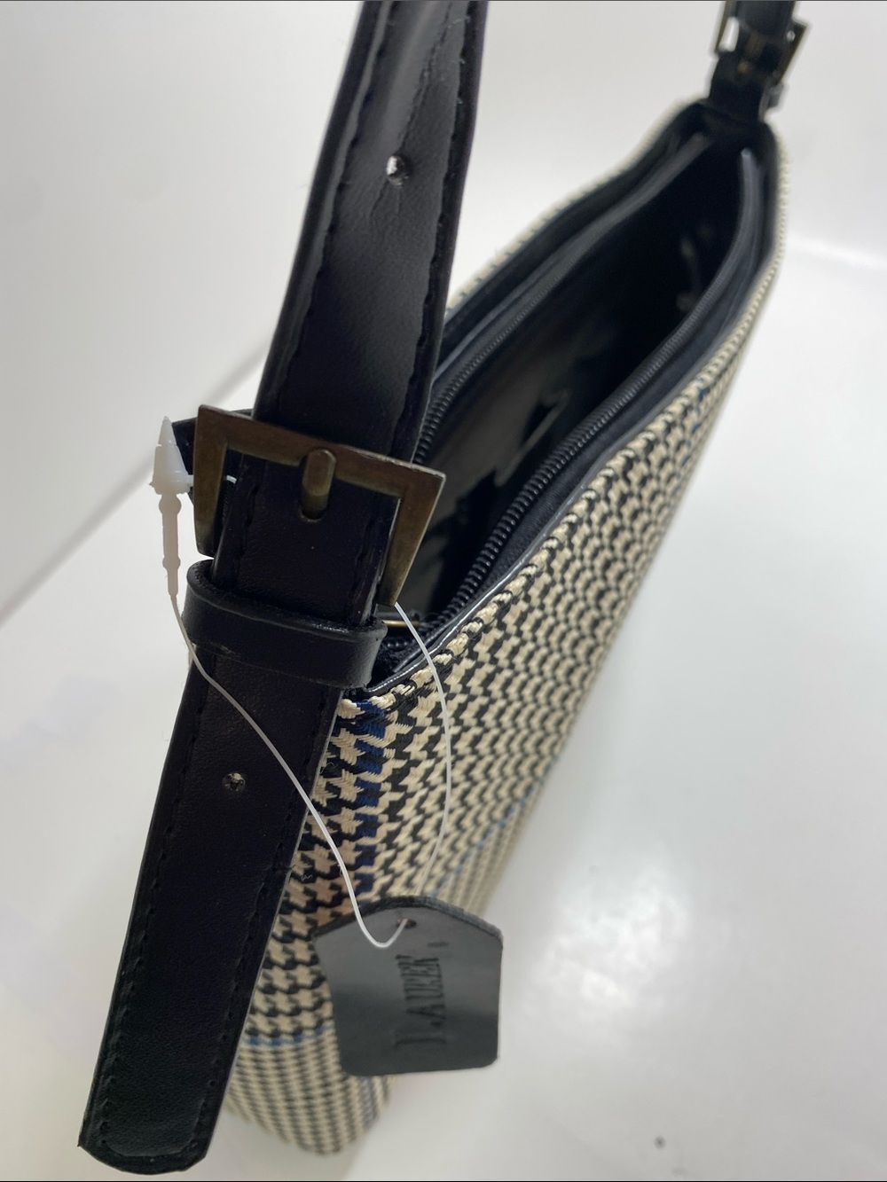 Ralph Lauren Black and Cream Houndstooth Shoulder Bag and Wallet - Picture 14 of 16